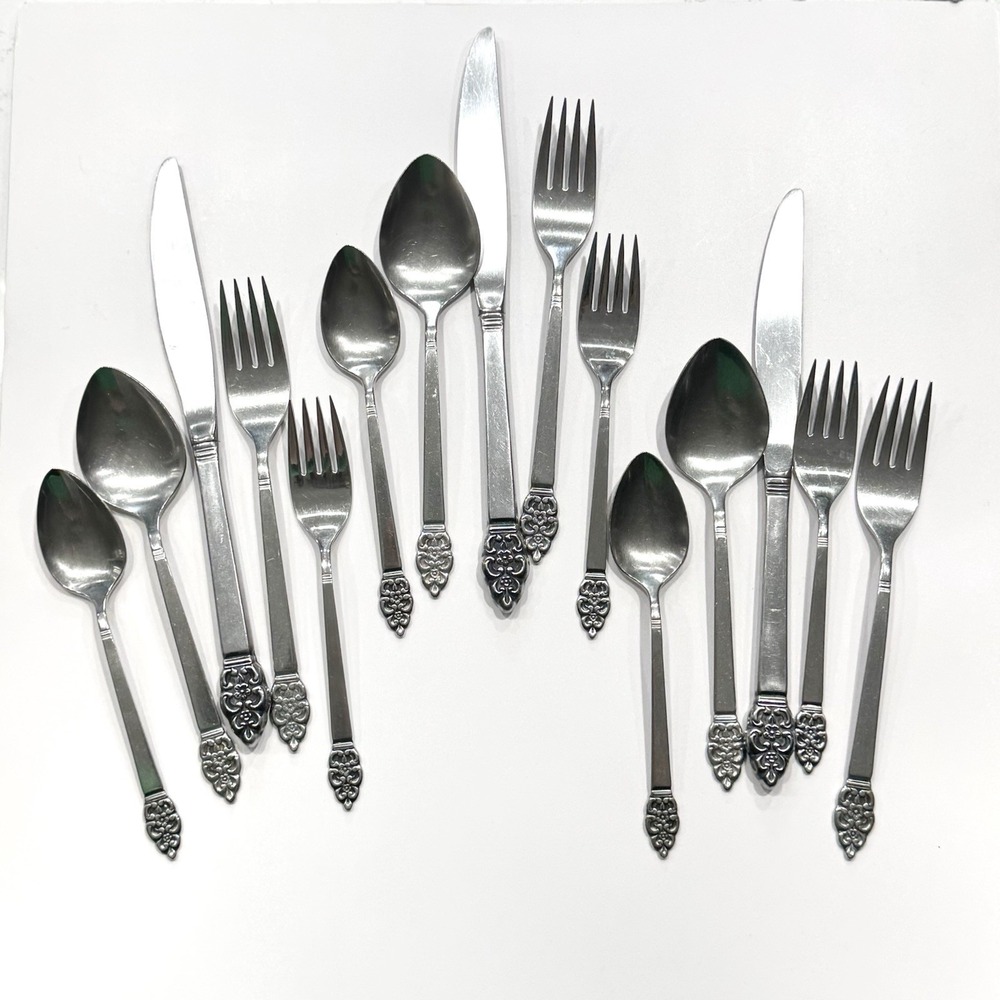 Oneida ONEIDACRAFT Deluxe NORDIC CROWN Service For 3 Stainless MCM Flatware